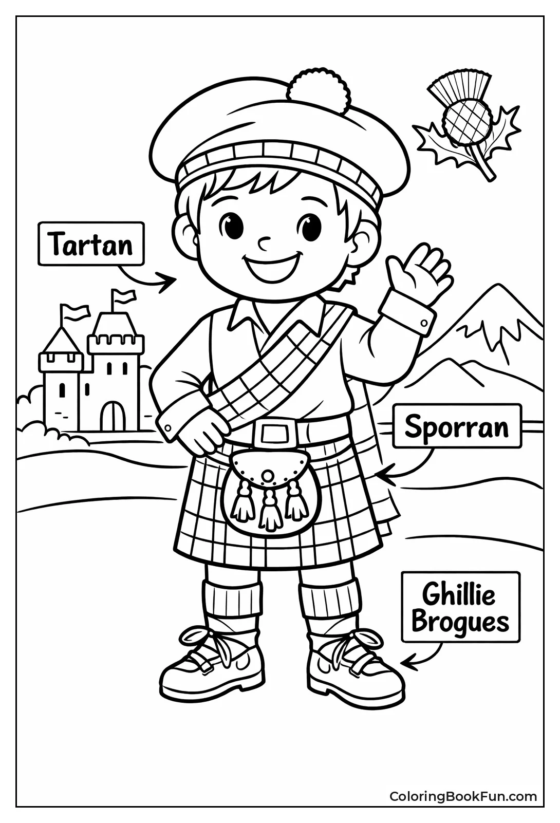 Boy Wears Scottish Kilt