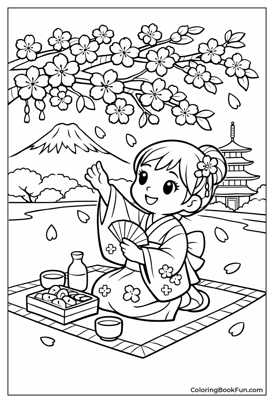 Kid Views Sakura Blossoms