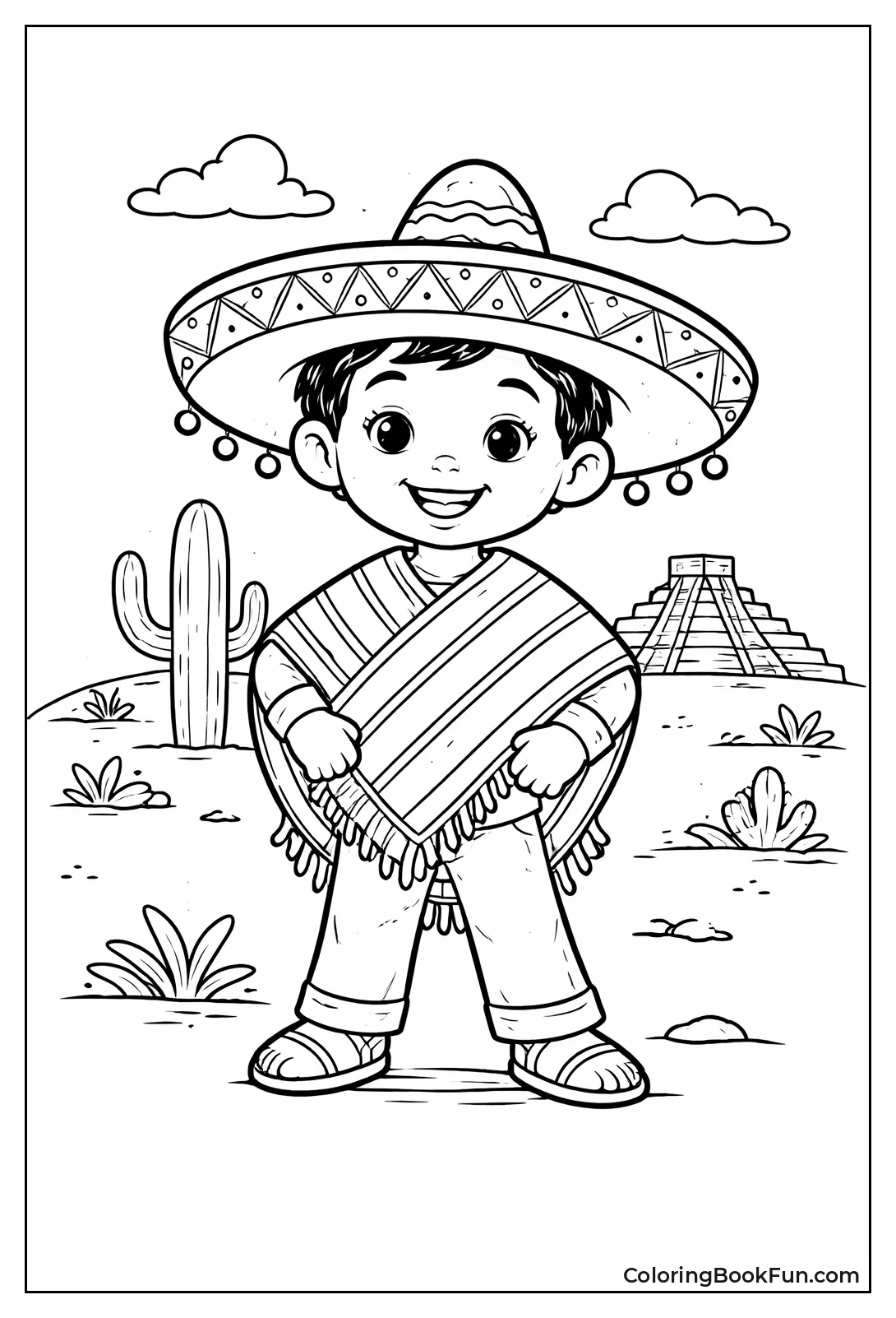 Boy Stands in Sombrero