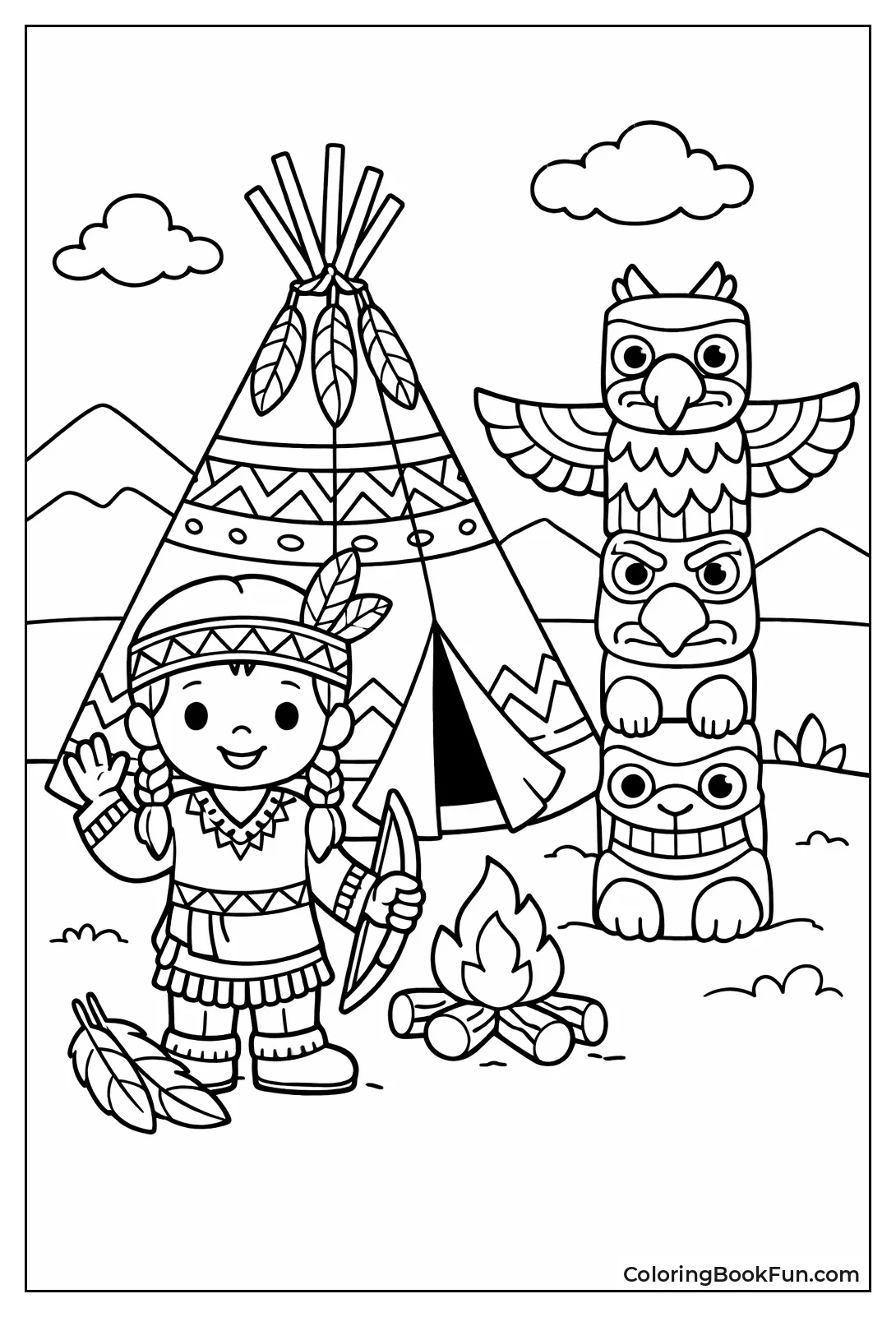 Child by Patterned Teepee