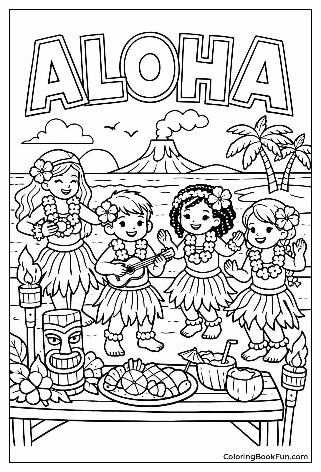 Luau Dancers Wear Leis