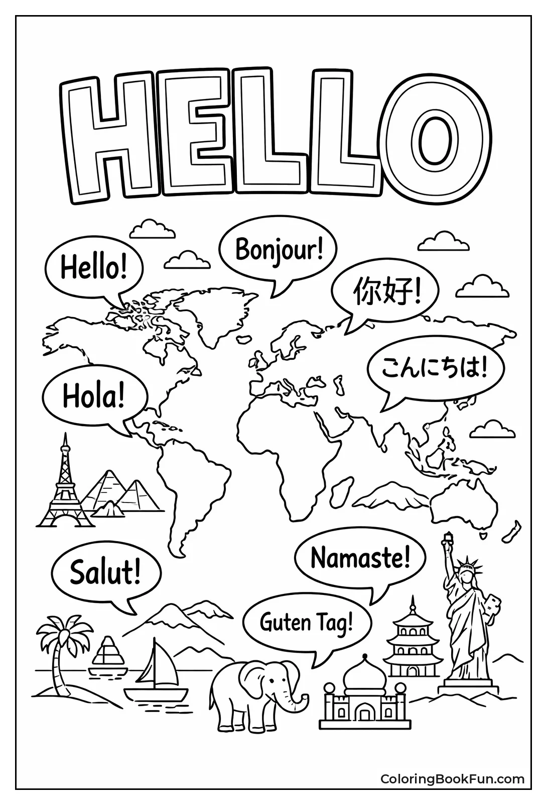 Map Says Hello Worldwide