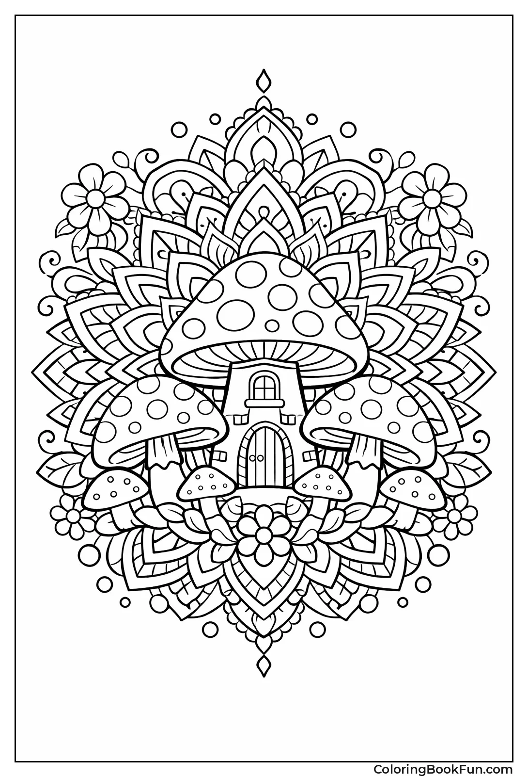 Mushroom Mandala with Patterns