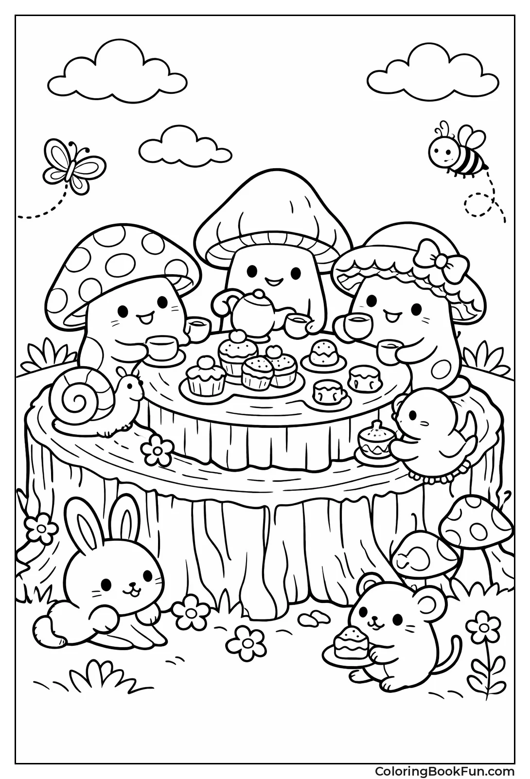 Mushrooms Host Tea Party