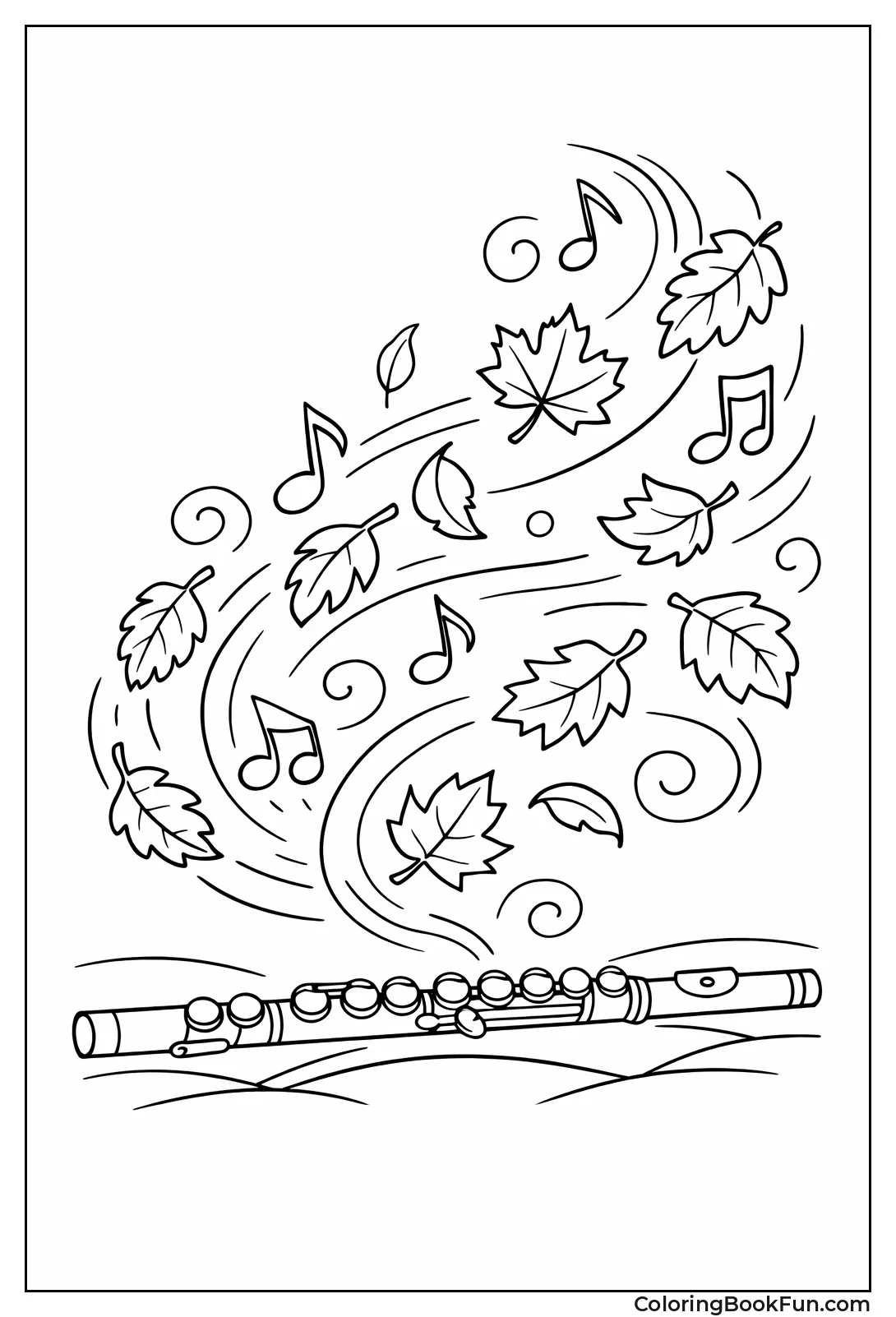 Flute with Falling Leaves
