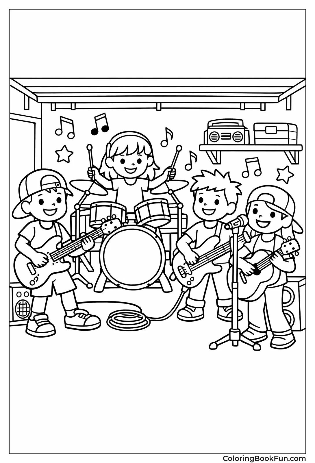 Friends Jamming in Garage