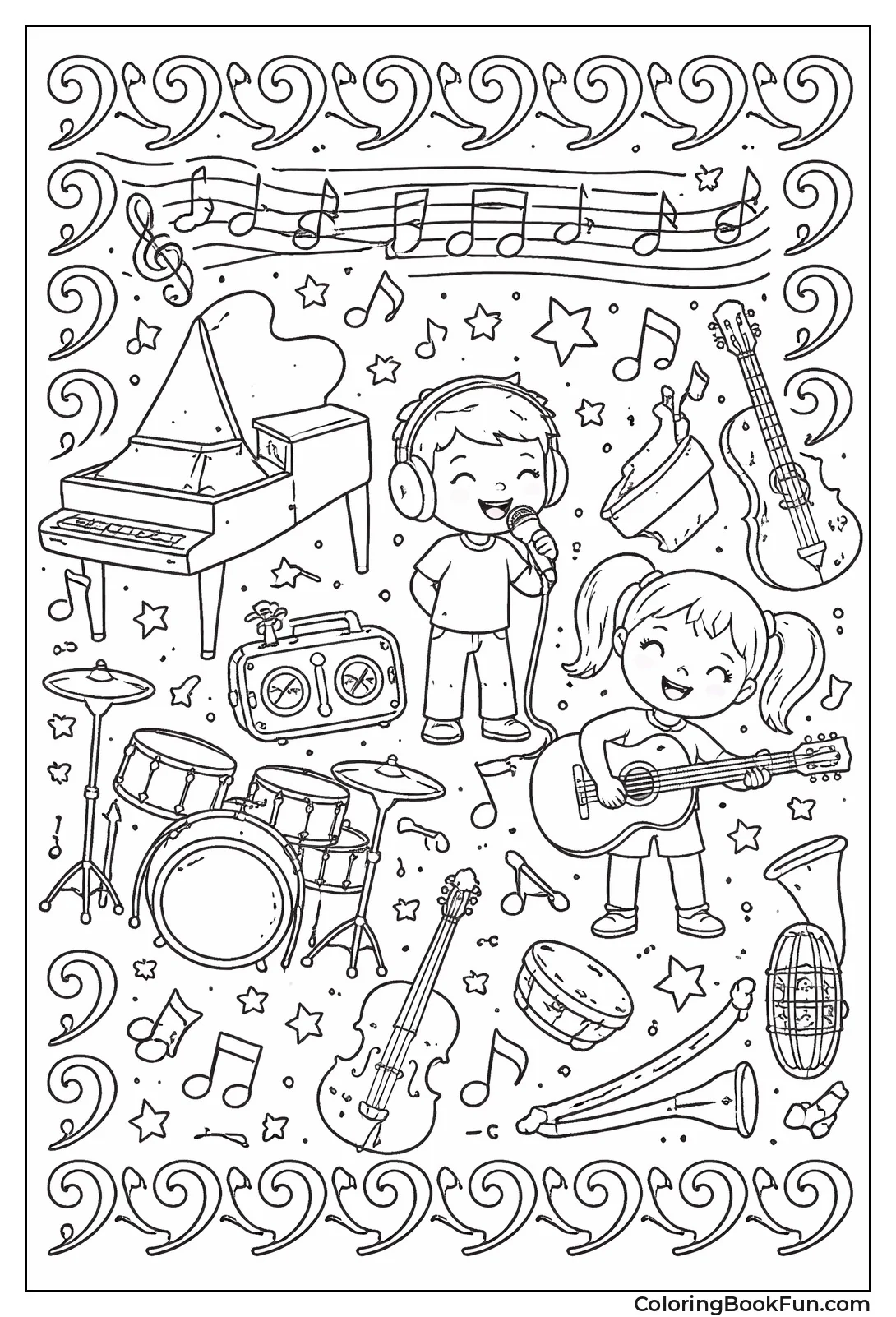 Bass Clef Border Pattern