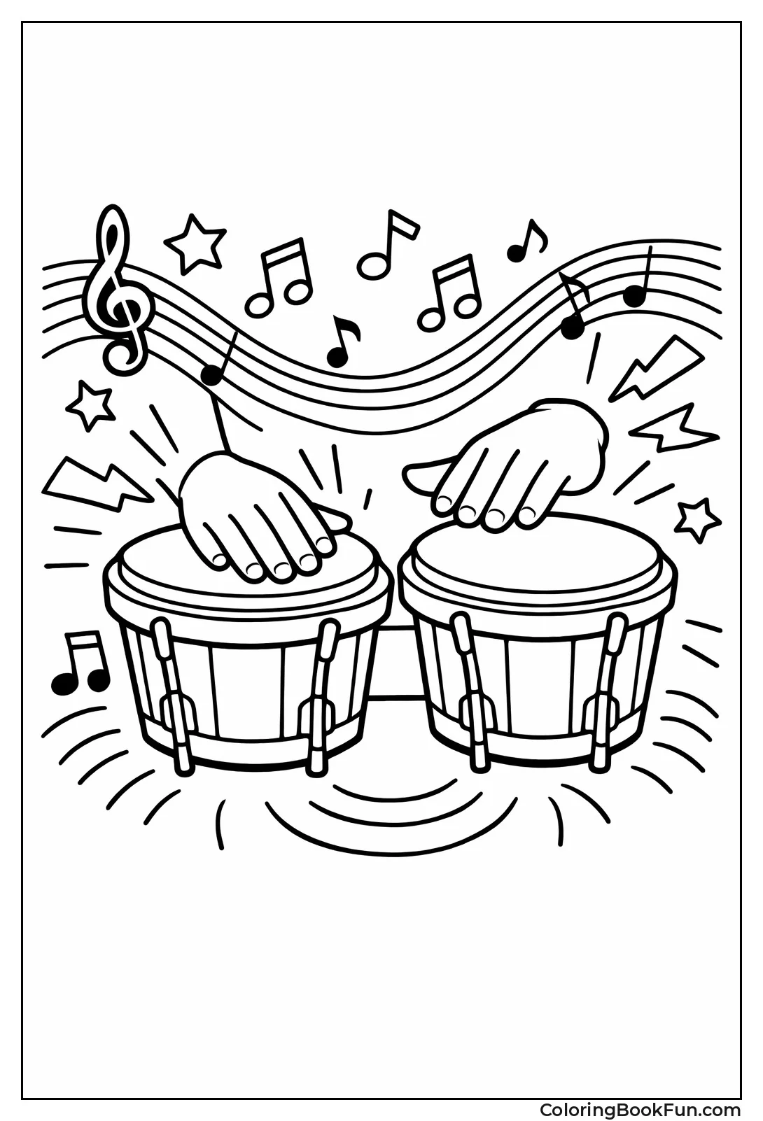 Hands Playing Bongo Drums