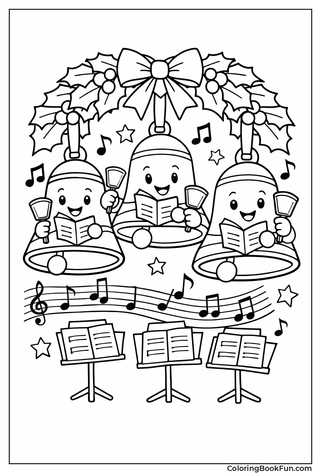 Bells in Holly Wreath