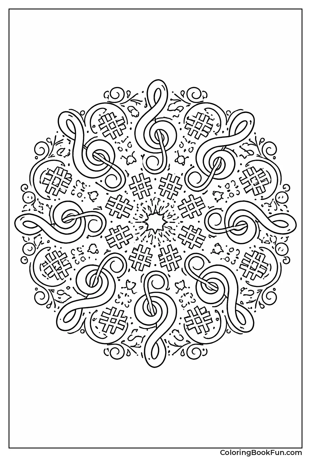 Music Note Mandala Circle