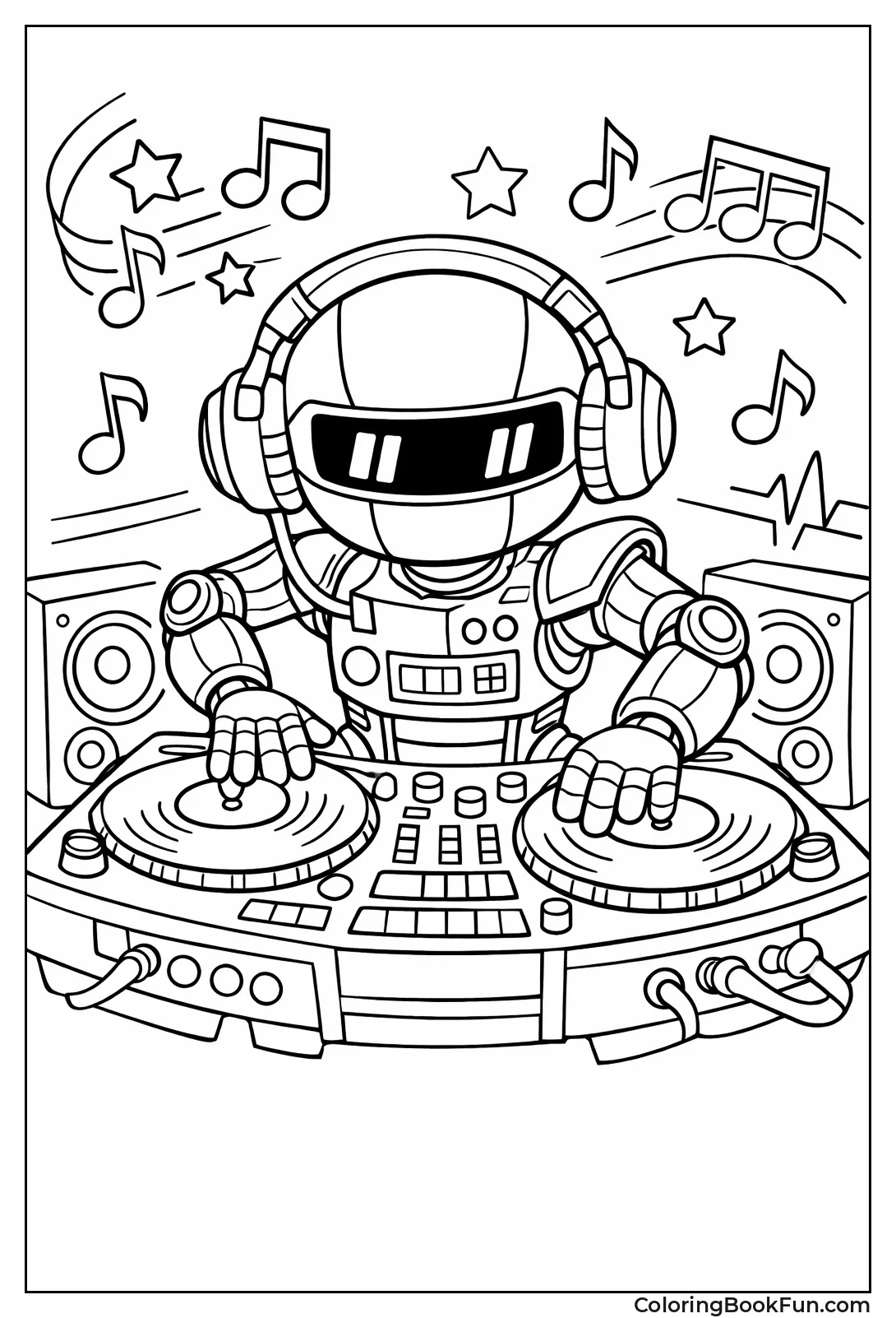 Robot DJ Spinning Records