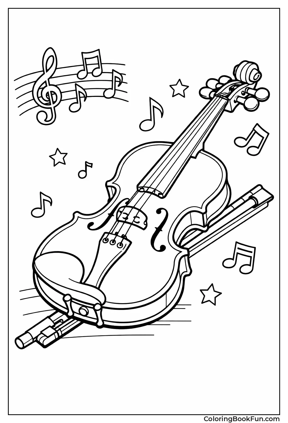 Violin Resting on Bow