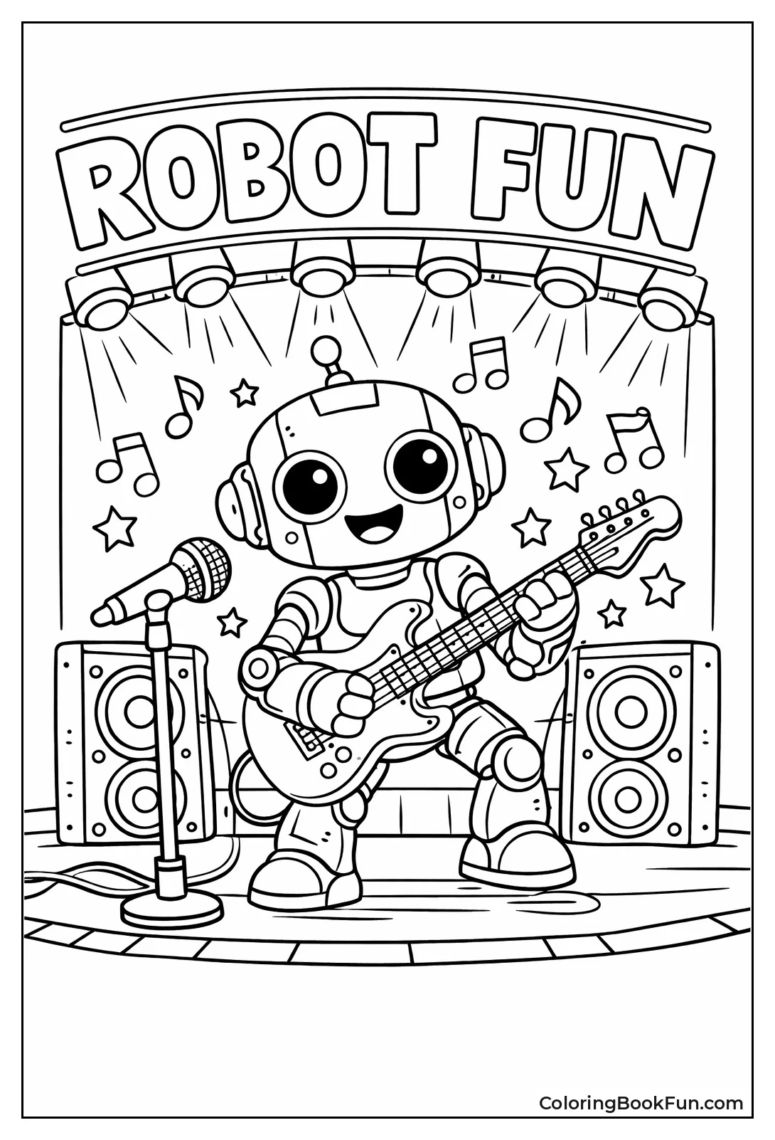 Robot Plays Guitar Stage