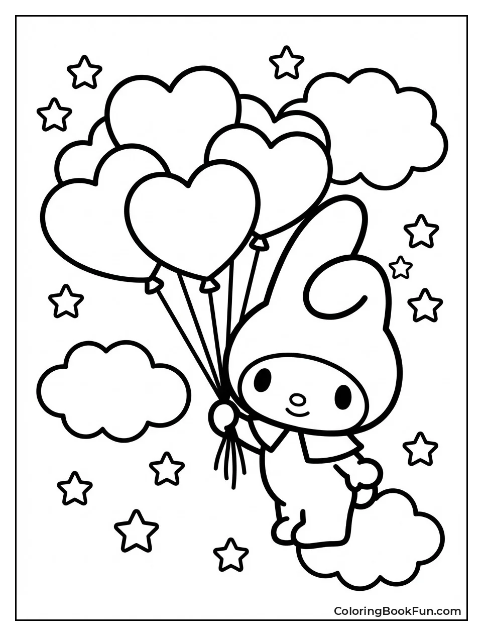 My Melody Floats with Balloons