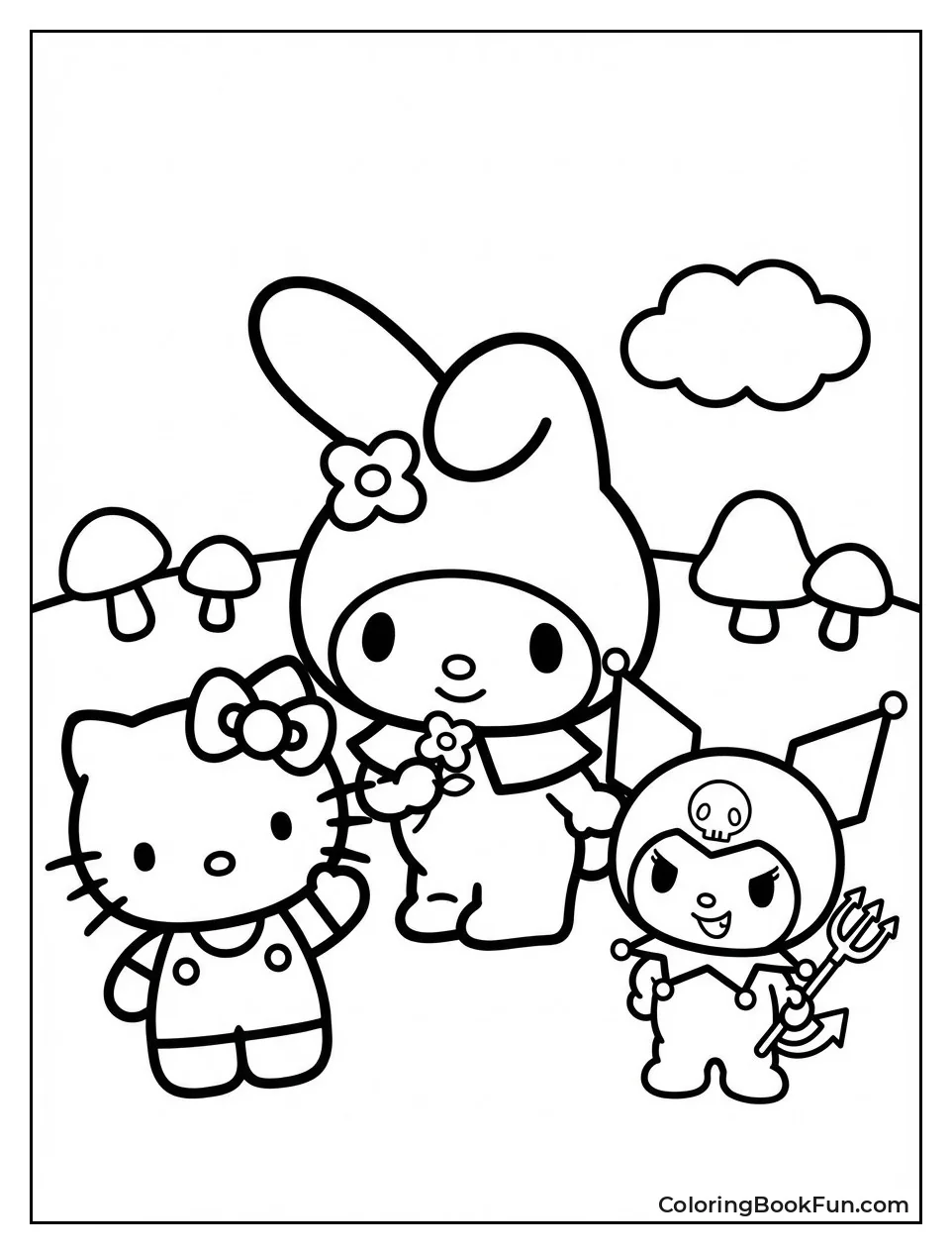 Hello Kitty Poses with Friends