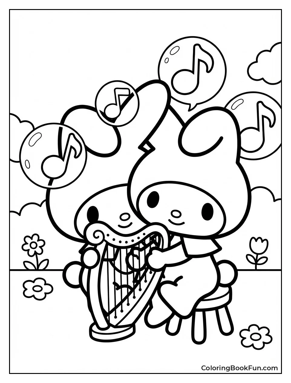 My Melody Plays Harp