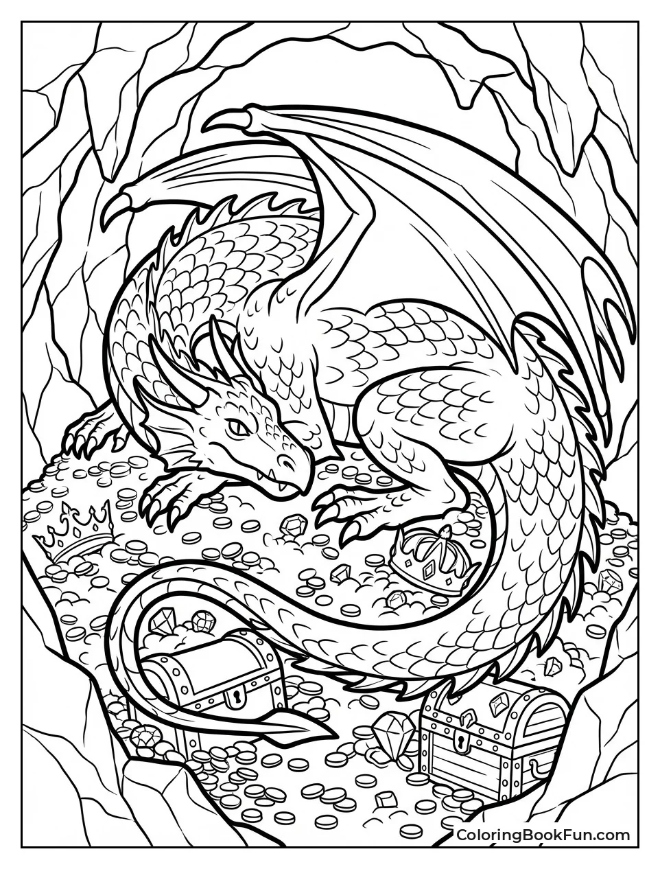 Dragon Guarding Treasure Hoard