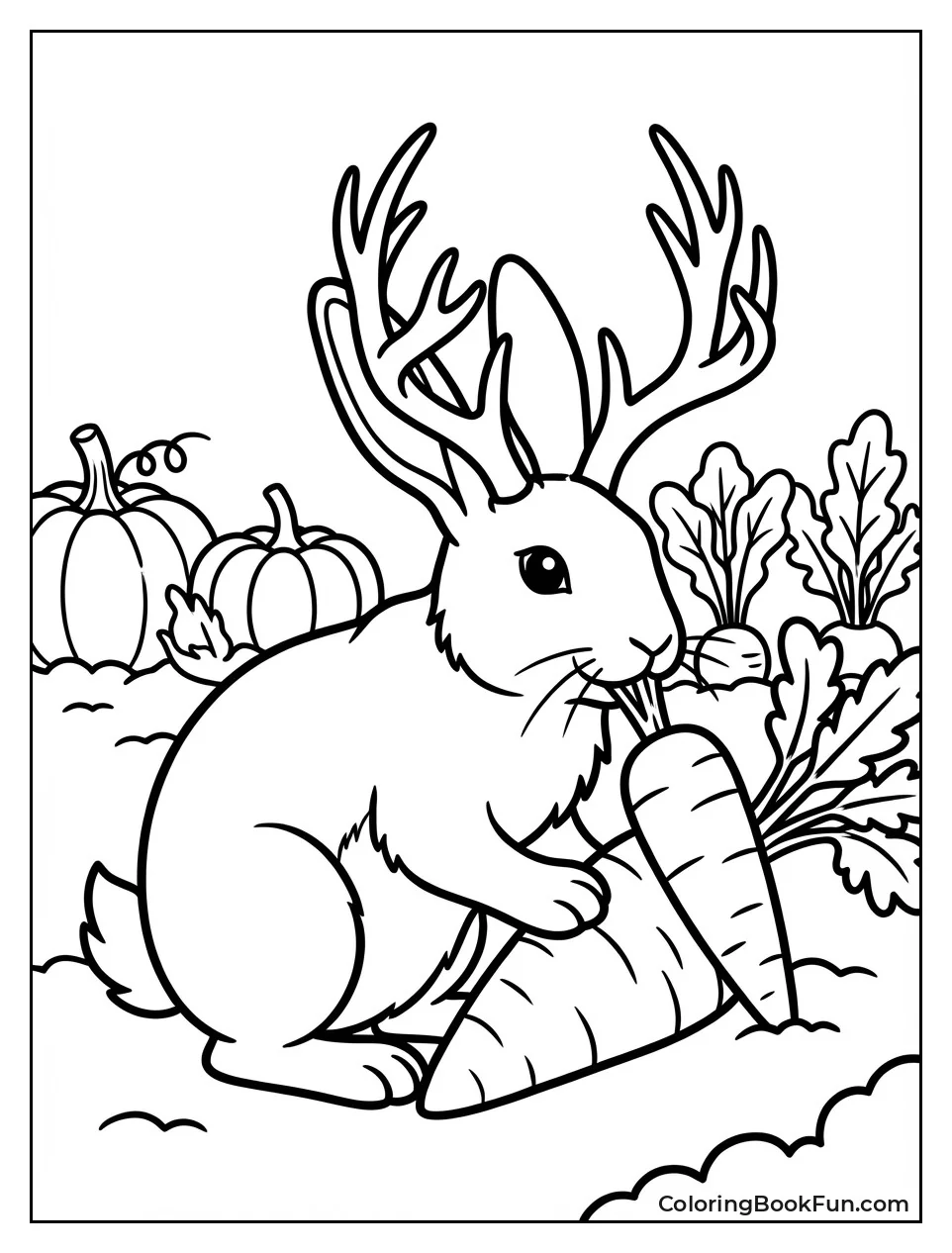 Jackalope Eating Carrot