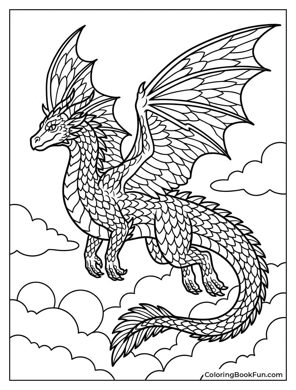 Dragon Soaring with Wings