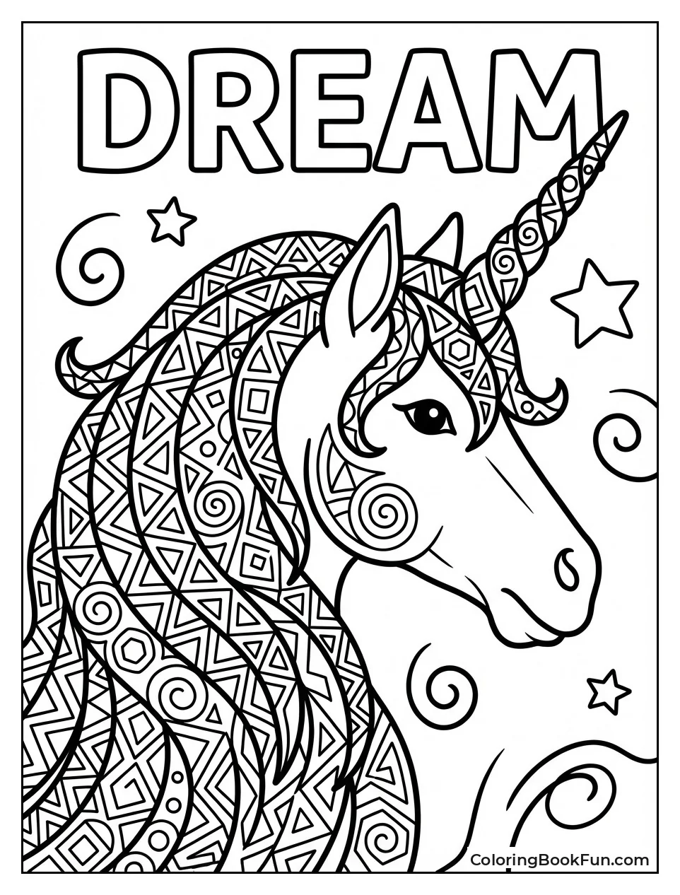 Unicorn Head Mandala Patterns