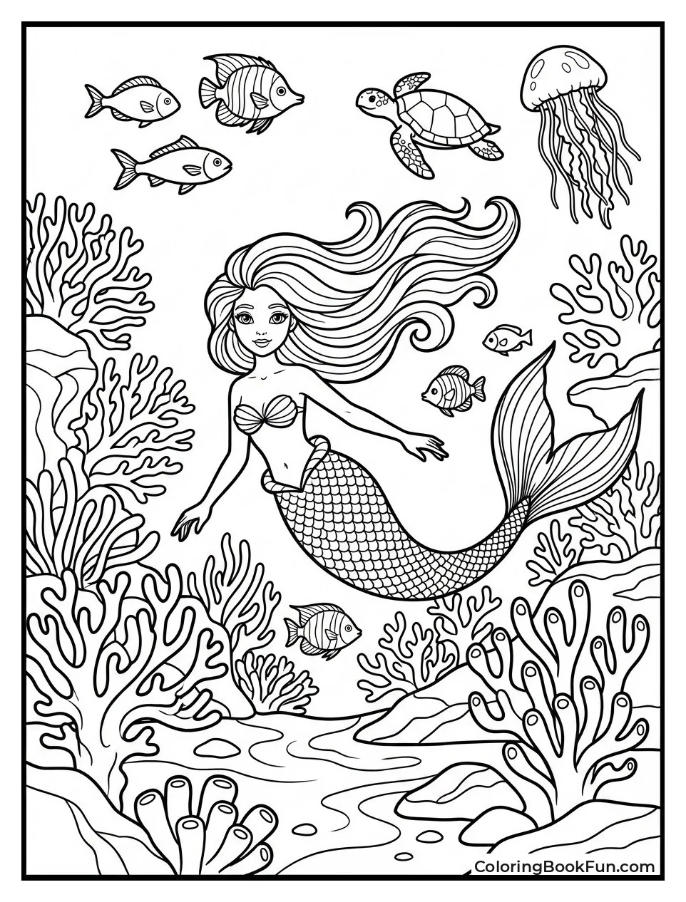 Mermaid in Coral Reef
