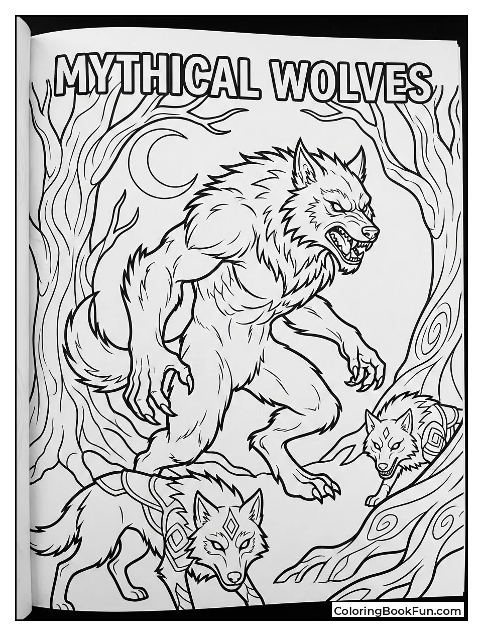 Fierce Mythical Wolves Howling
