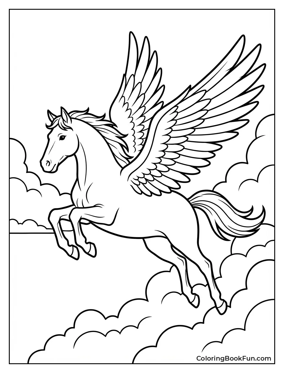 Pegasus Galloping on Clouds