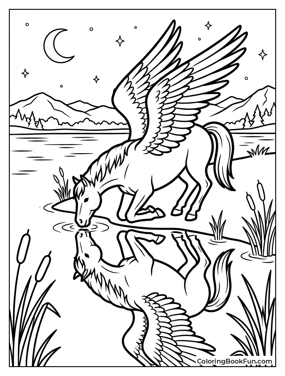 Pegasus at Lake Reflection