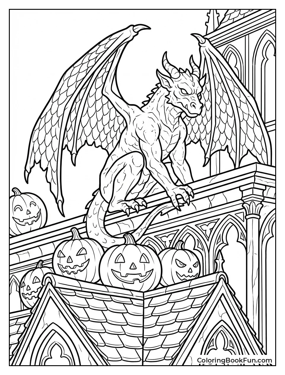 Gargoyle on Halloween Roof