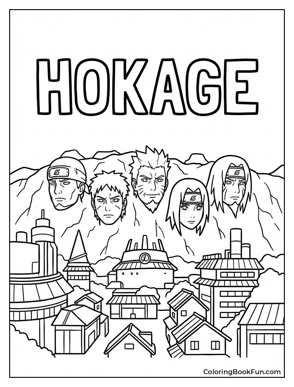 Hokage Faces on Mountain