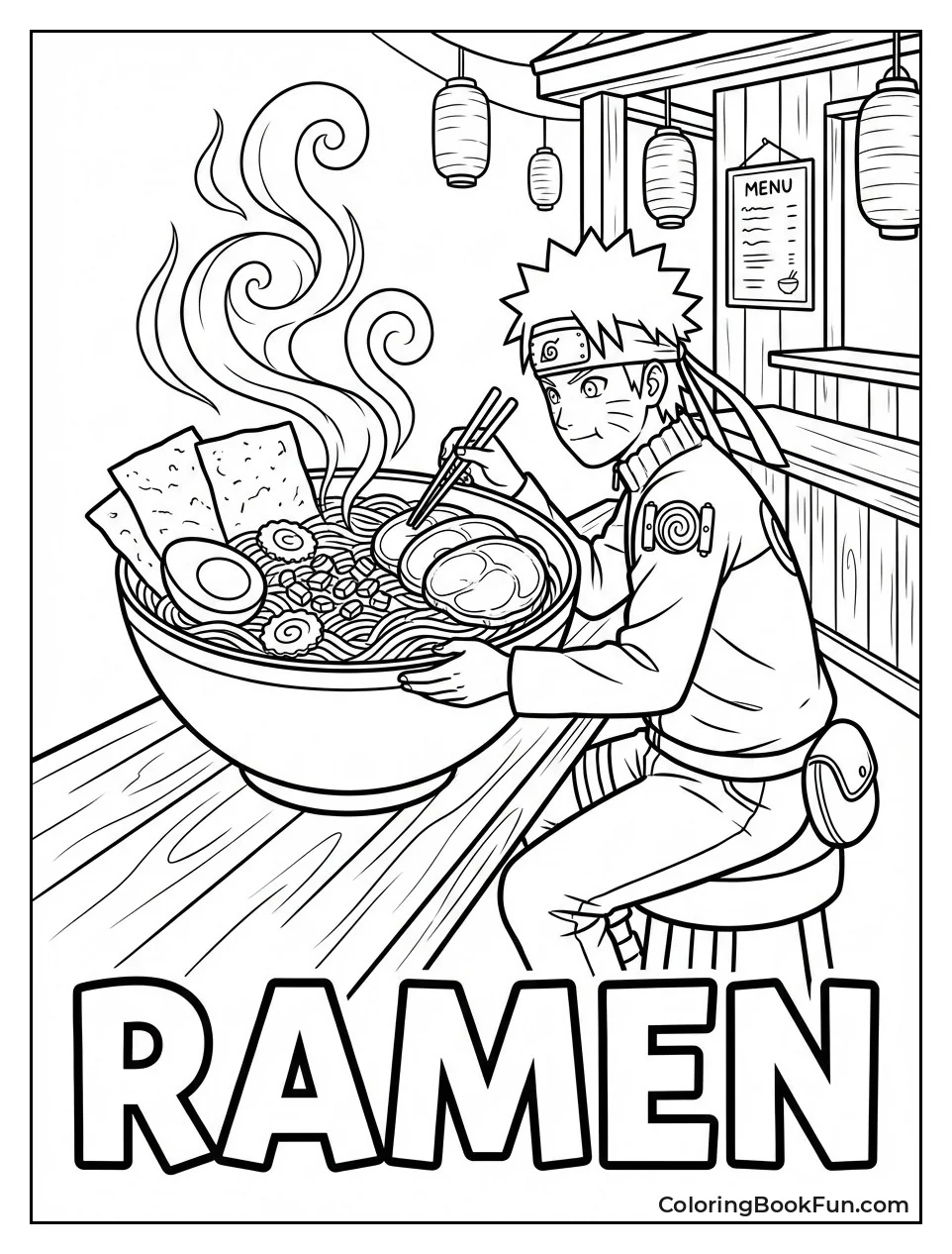 Naruto Eats Giant Ramen Bowl