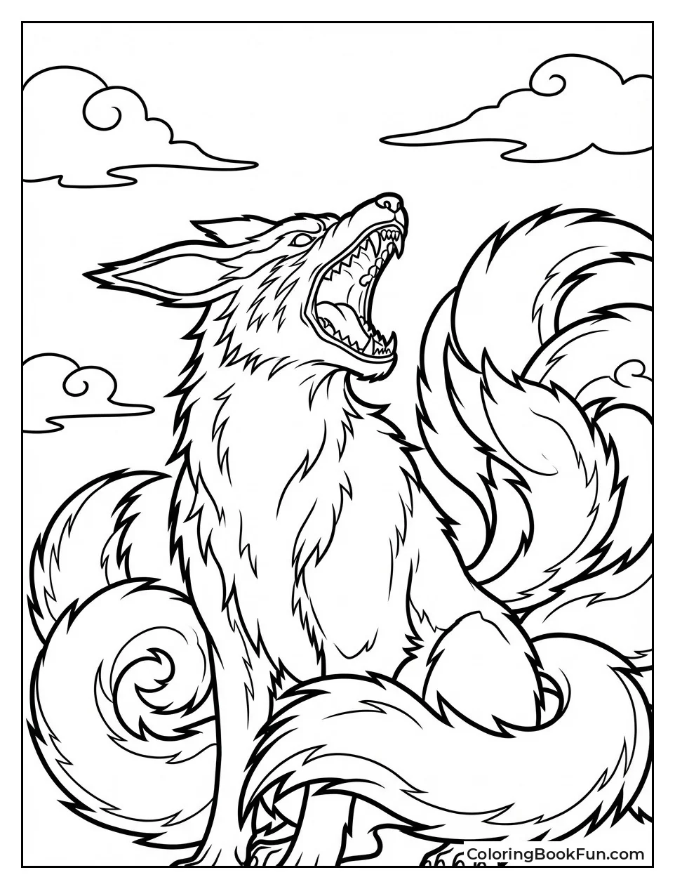 Kurama Nine-Tails Fox Roars