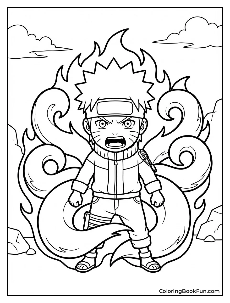 Naruto Wears Kyuubi Chakra Cloak