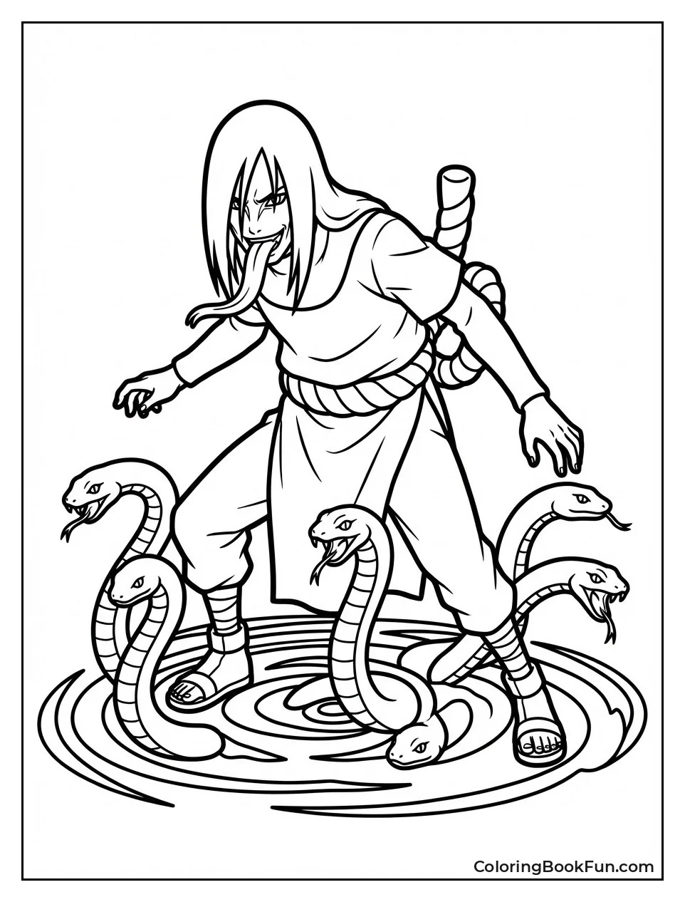 Orochimaru Summons Snakes Sneering