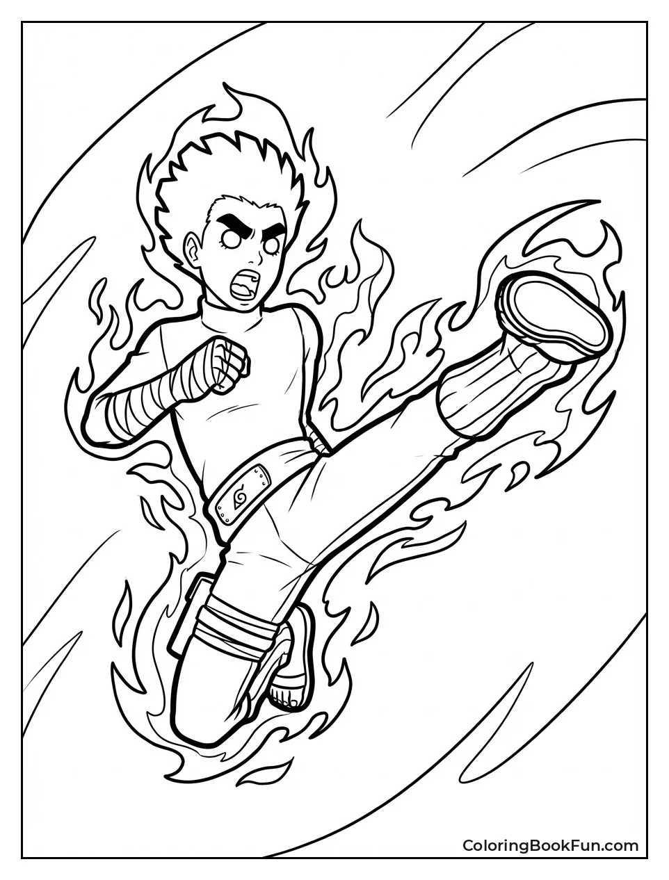 Rock Lee Kicks in Green Aura