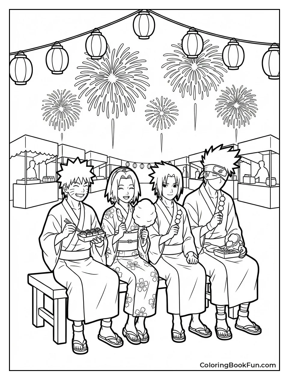 Ninjas Watch Festival Fireworks