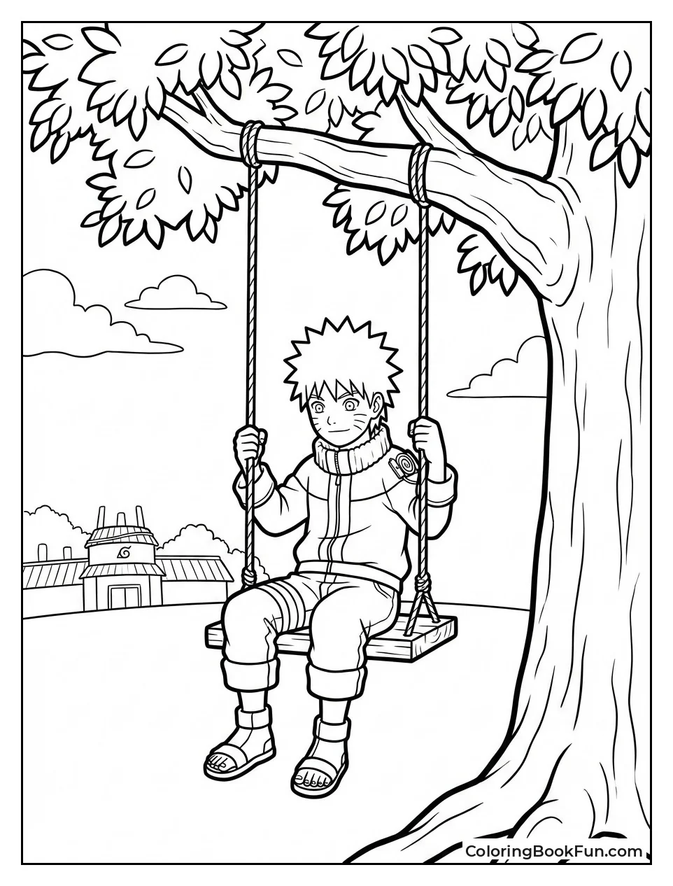 Young Naruto Swings Alone