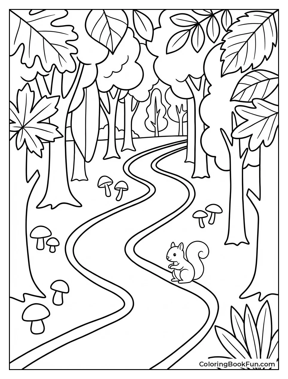 Autumn Path with Squirrel