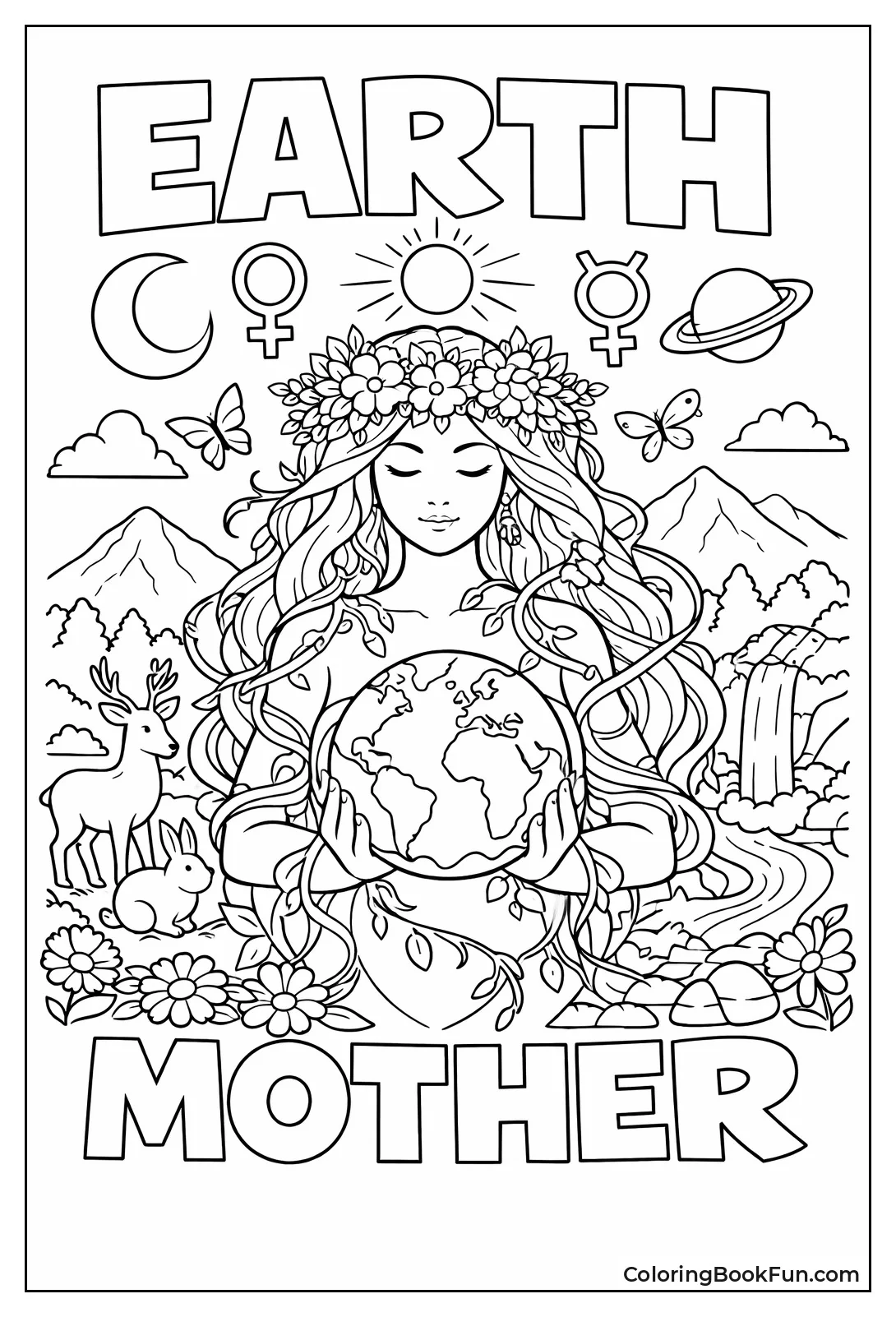 Goddess Holds Earth with Vines