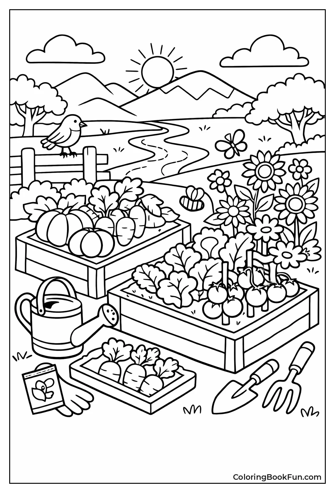 Garden Beds with Veggies