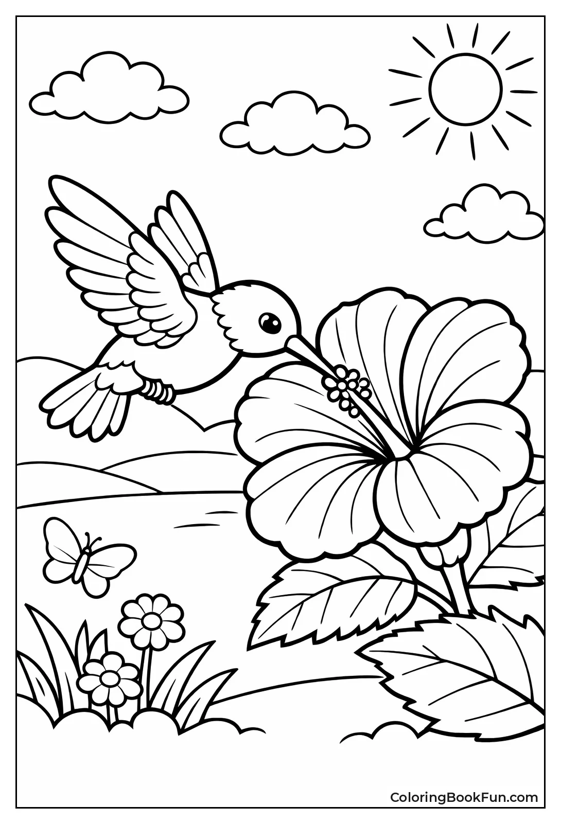 Hummingbird Sipping Hibiscus