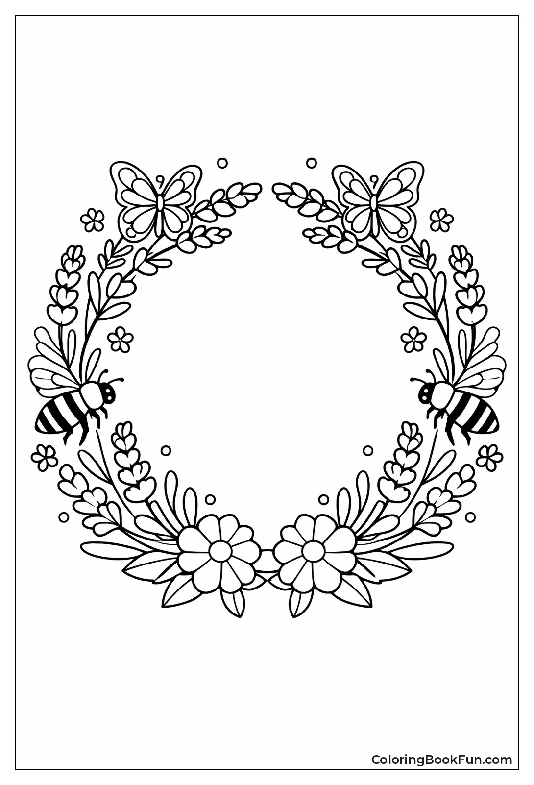 Lavender Wreath with Bees