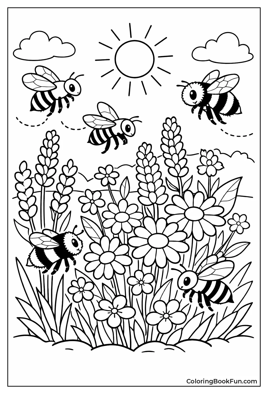 Bees Buzzing Wildflowers