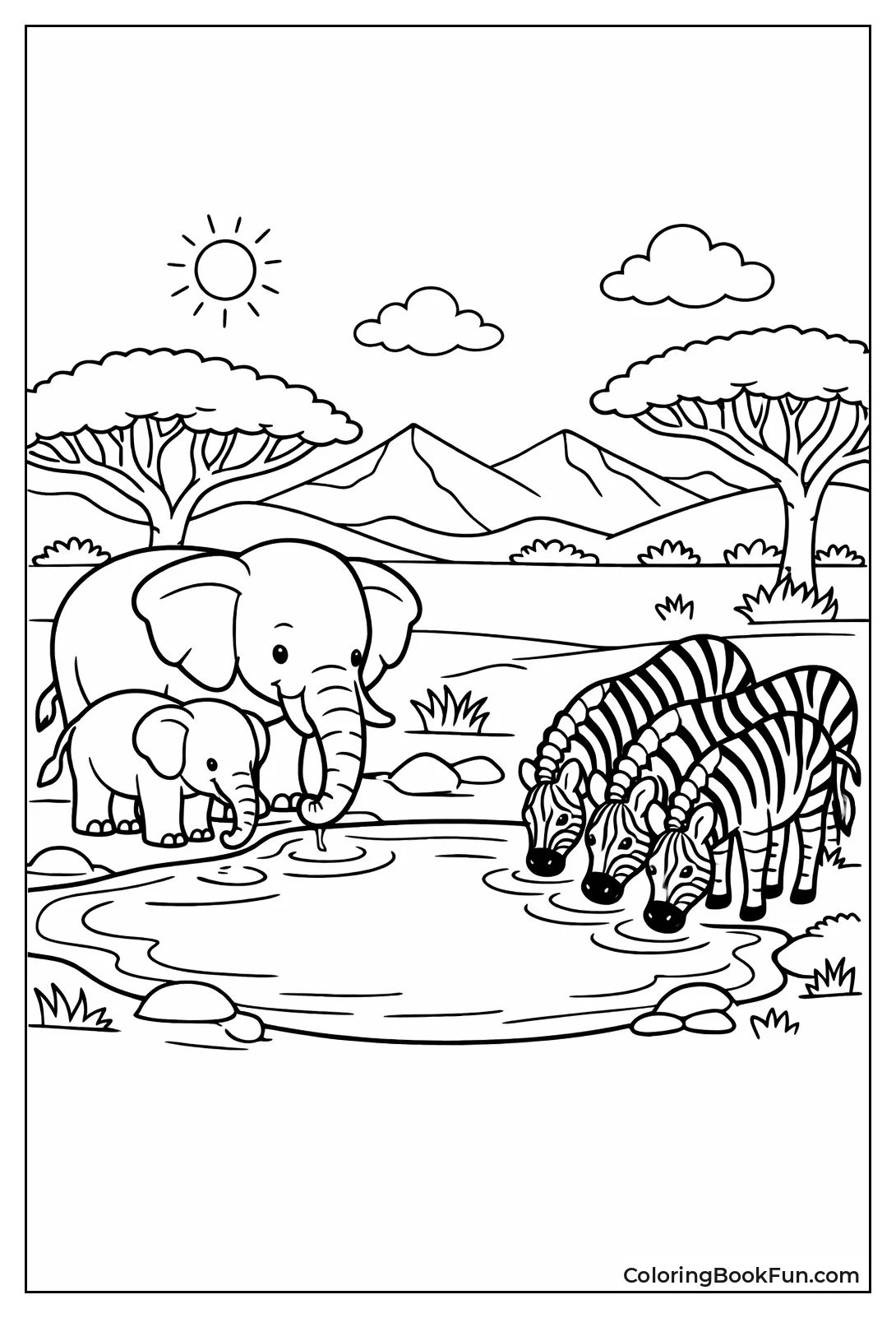 Elephants at Waterhole