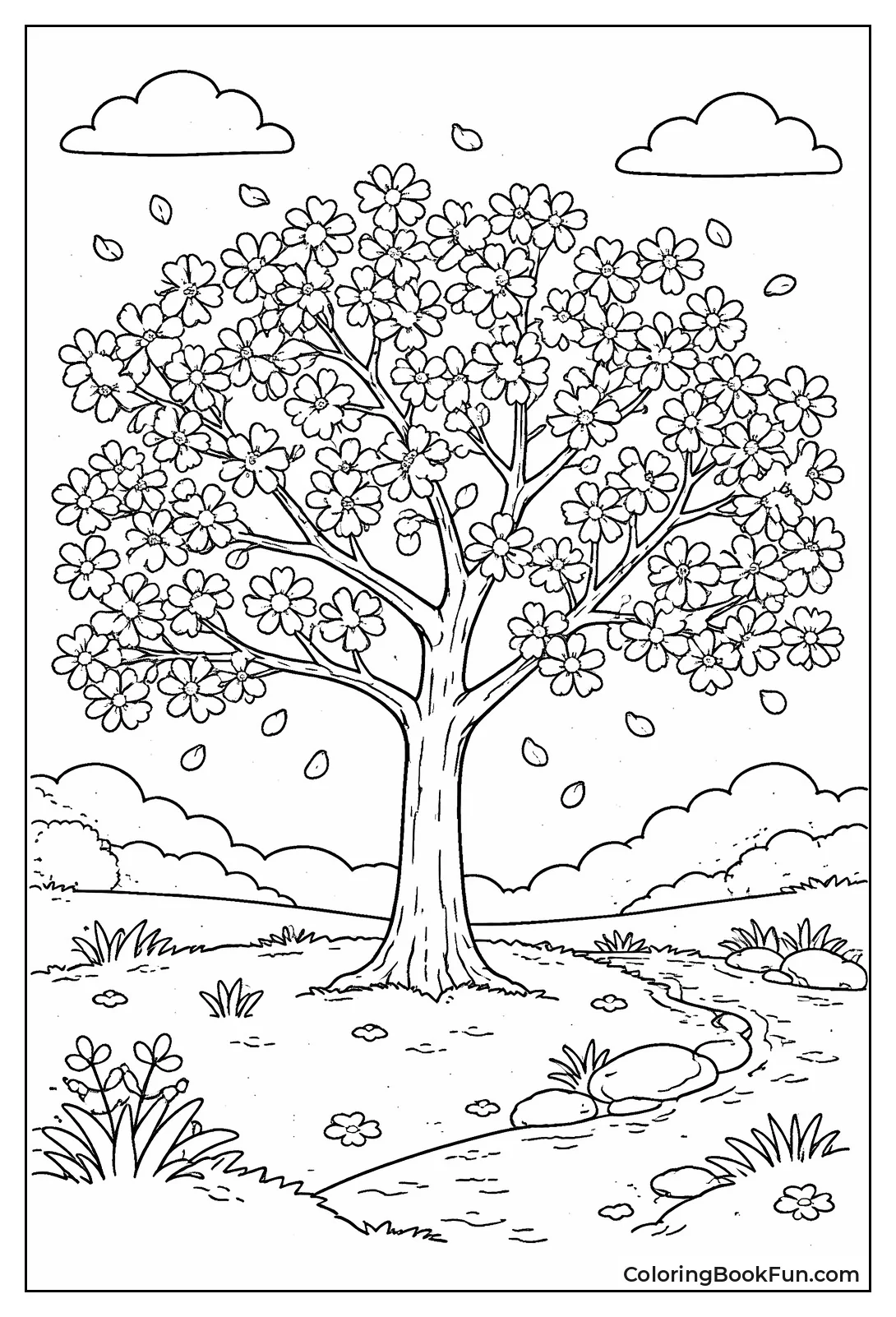 Cherry Blossoms Falling