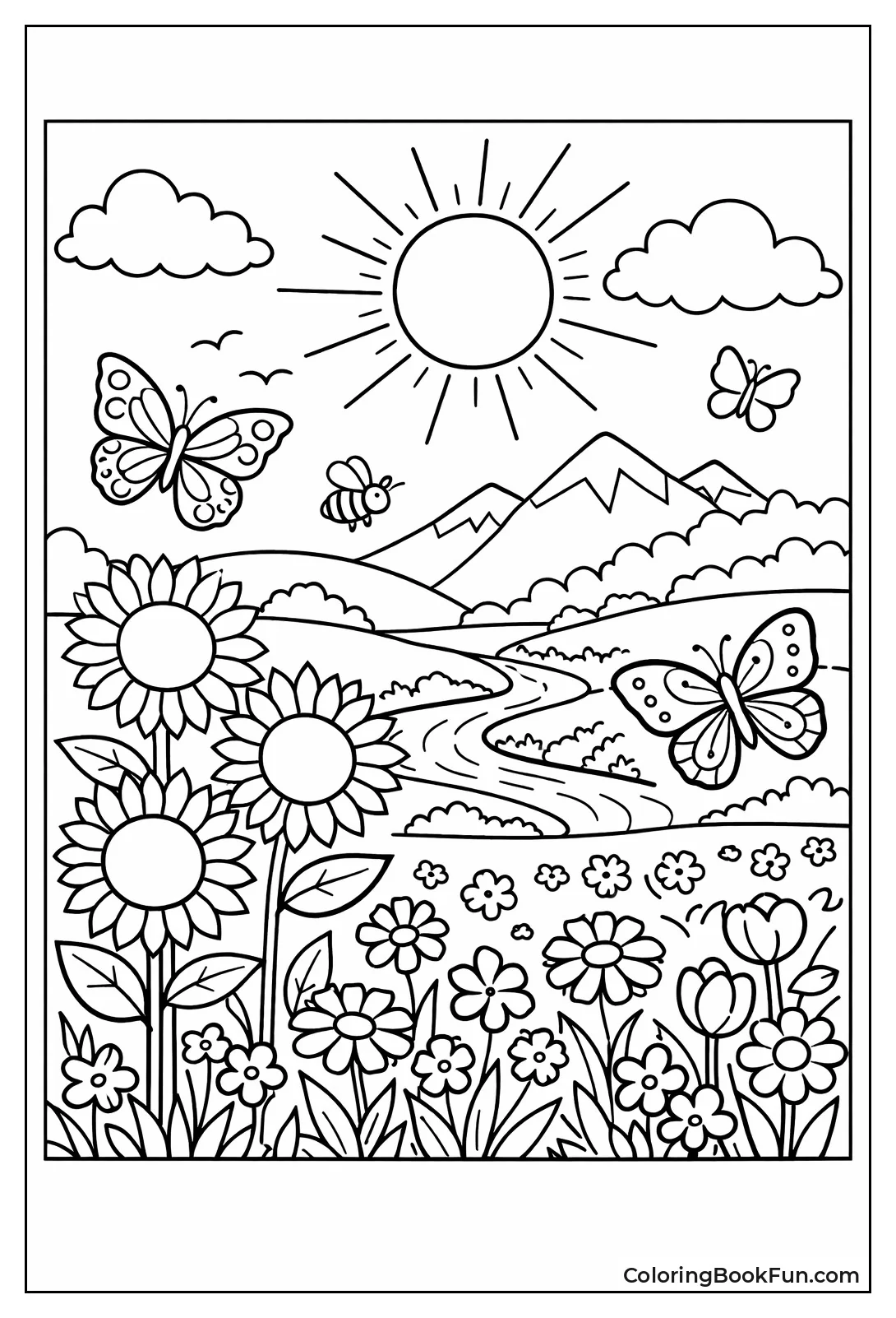 Butterflies Dance over Summer Flowers