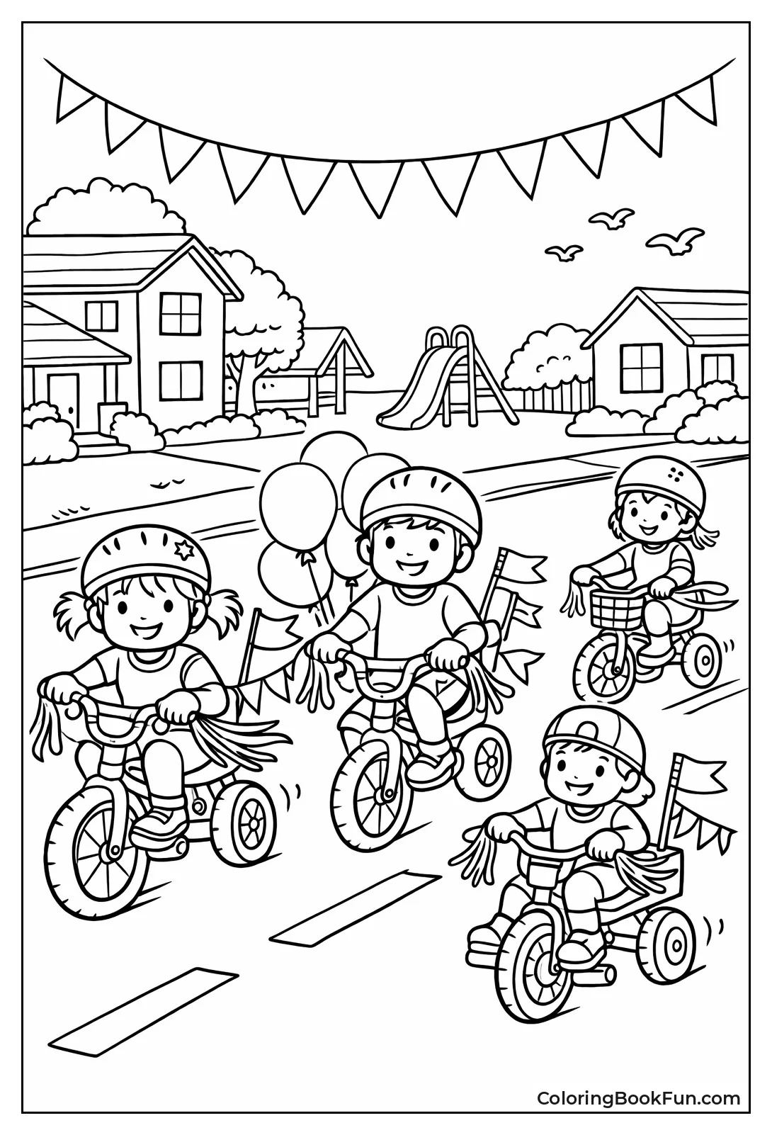 Bike Parade down Street