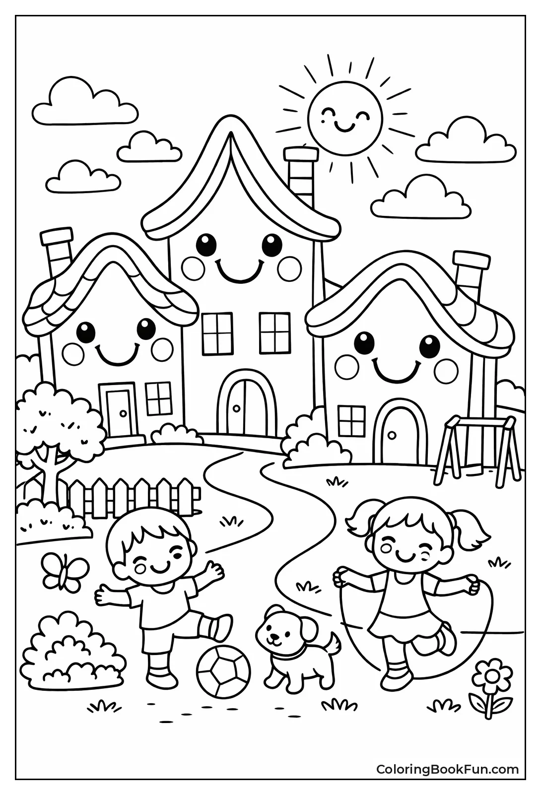 Smiling Cartoon Houses