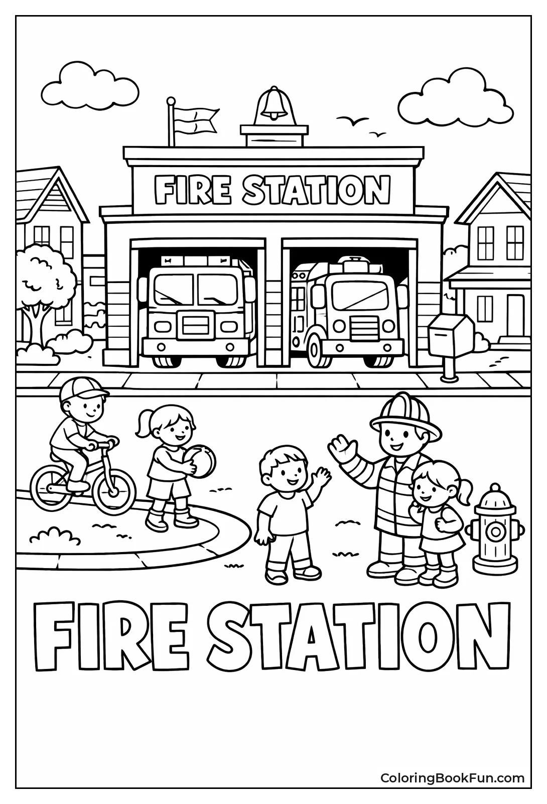 Fire Station with Trucks