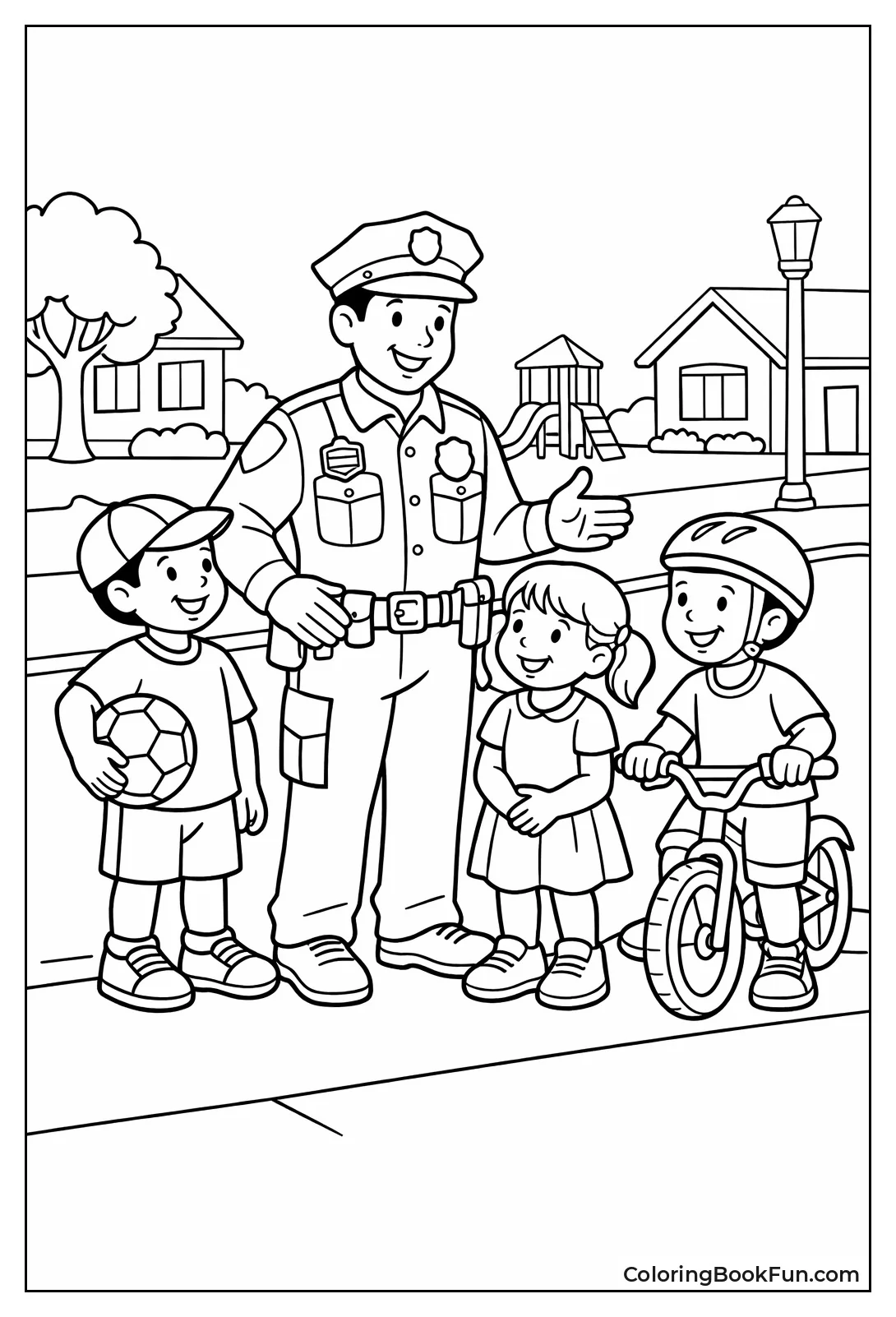 Friendly Police Officer Patrol